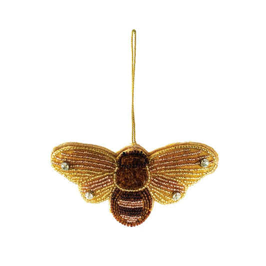 Fabric & Glass Beaded Bee Ornament