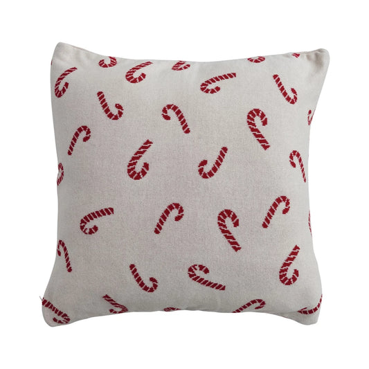 Candy Cane knit pillow