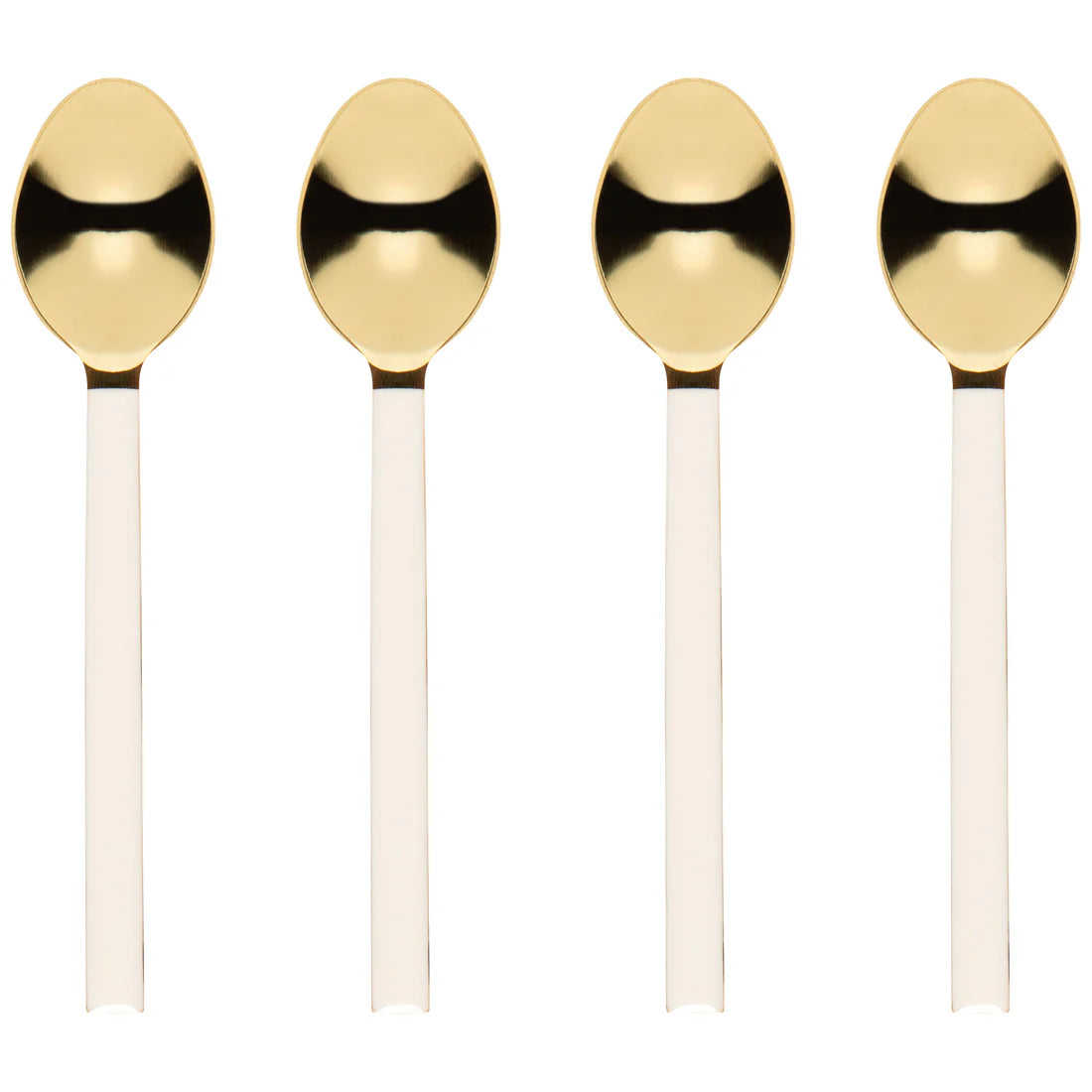 Dessert Spoons - Ivory/Gold