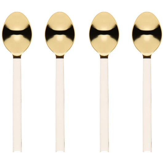 Dessert Spoons - Ivory/Gold