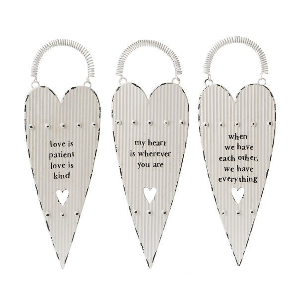 Oversized Corrugated Heart with Family Text Ornament