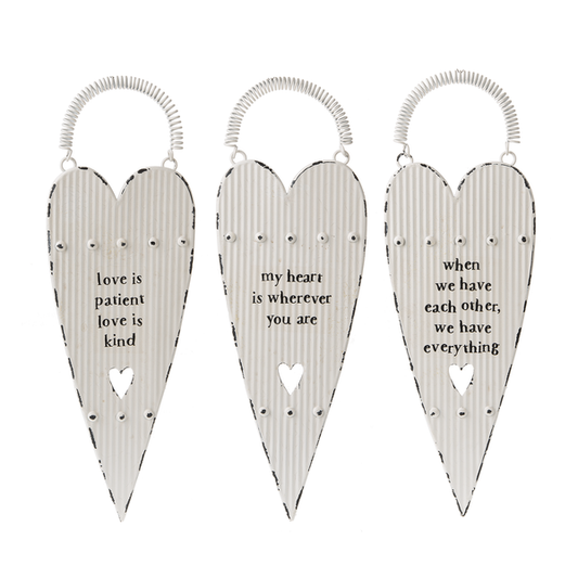 Oversized Corrugated Heart with Family Text Ornament