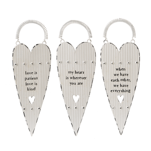 Oversized Corrugated Heart with Family Text Ornament