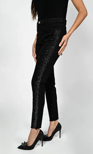 Black Denim Jeans with Sparkles 224506U