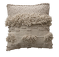 Square Textured Cotton Pillow with Fringe