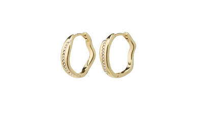 organic Crystal Hoop Earrings Pia Gold Plated