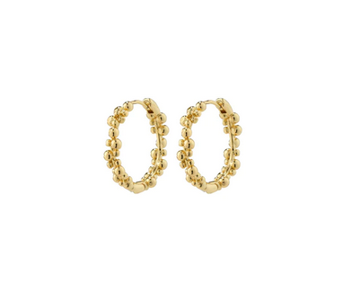 SOLIDARITY recycled medium bubbles hoop earrings gold-plated