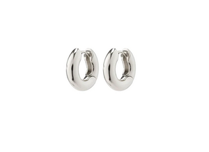 AICA recycled chunky huggie hoop earrings silver-plated
