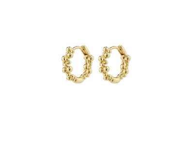 SOLIDARITY recycled small bubbles hoop earrings gold-plated