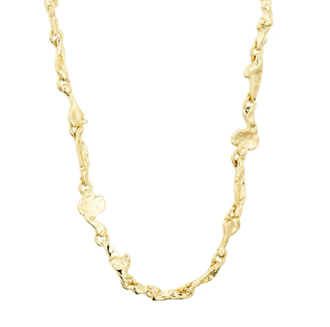 SOLIDARITY recycled organic shaped necklace gold-plated