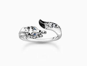 Ring fox with white stones silver TR2417-691