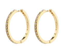 EBNA maxi crystal hoops gold-plated