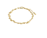 HALLIE organic shaped crystal bracelet gold-plated