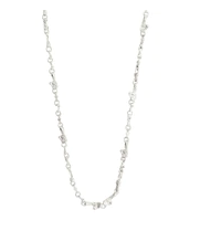 HALLIE organic shaped crystal necklace silver-plated