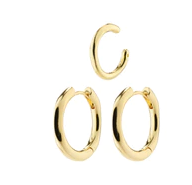 PAUSE recycled hoop earrings & cuff gold-plated