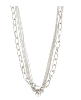 PAUSE recycled cable & curb chains necklace silver-plated