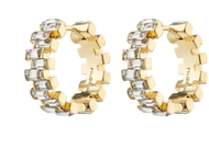 CREATE recycled crystal hoop earrings gold-plated