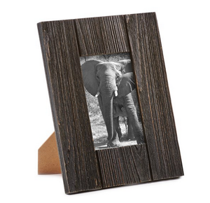 Dark Brown Wood Plank Photo Frame