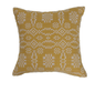 SQUARE WOVEN COTTON JACQUARD PILLOW, POLYESTER FILL, YELLOW & CREAM COLOR