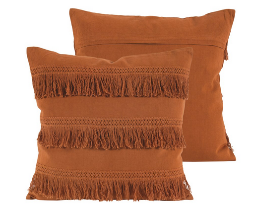 Pillow Rust Fringe