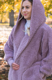 Nordic beach hooded clearance plush cardigan