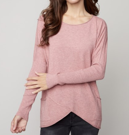 Long Sweater with Cross over detail-C2385
